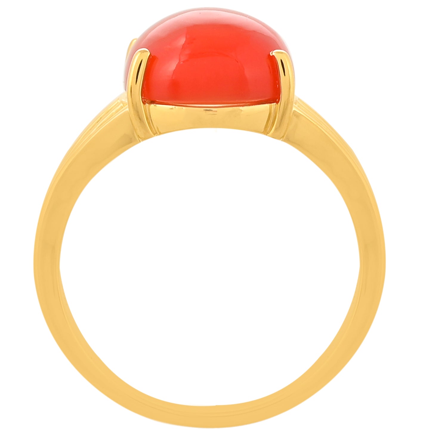 Anillo de Plata Bañada en Oro con Cornalina