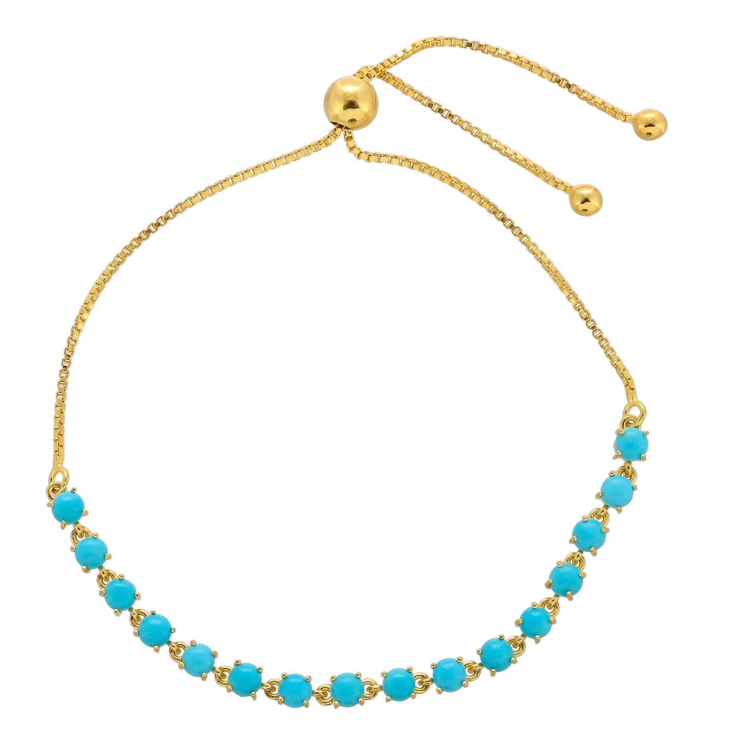 Pulsera de Plata Bañada en Oro con Turquesa Bella Durmiente