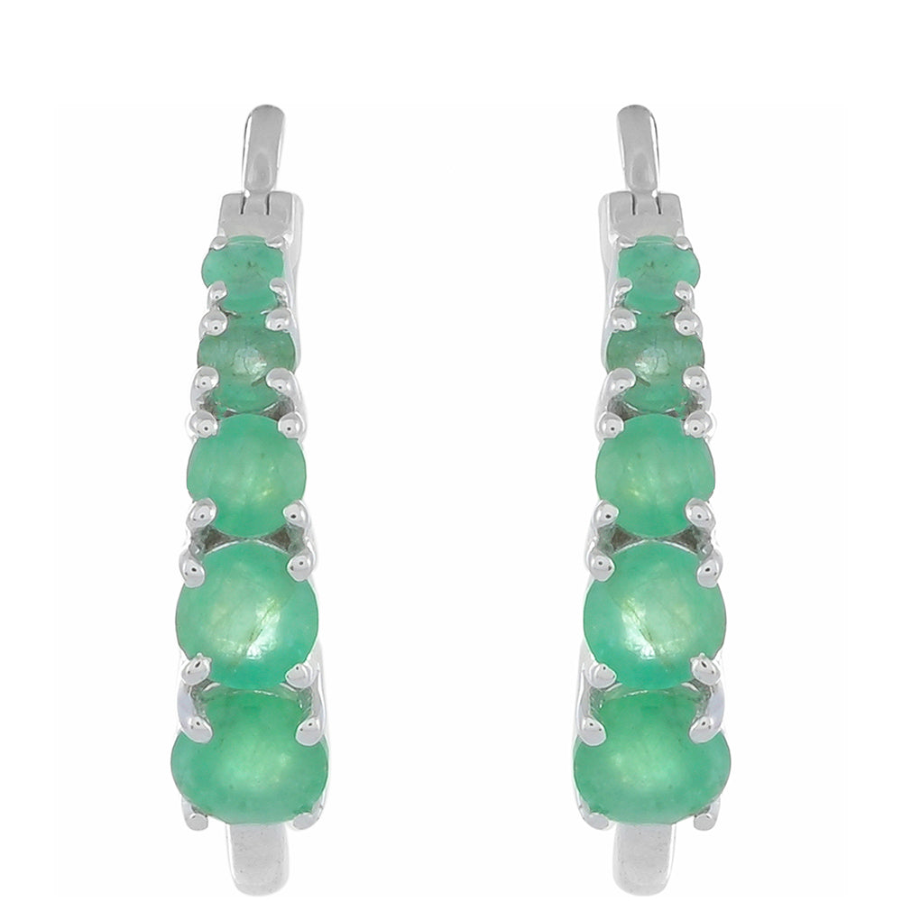 Pendientes de Plata con Esmeralda de Brasil