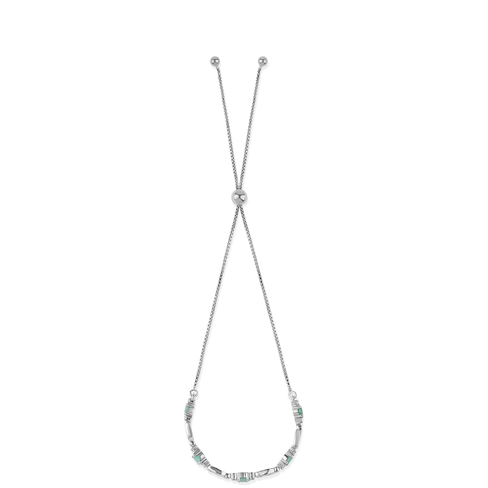 Pulsera de Plata con Esmeralda de Brasil y Topacio Blanco