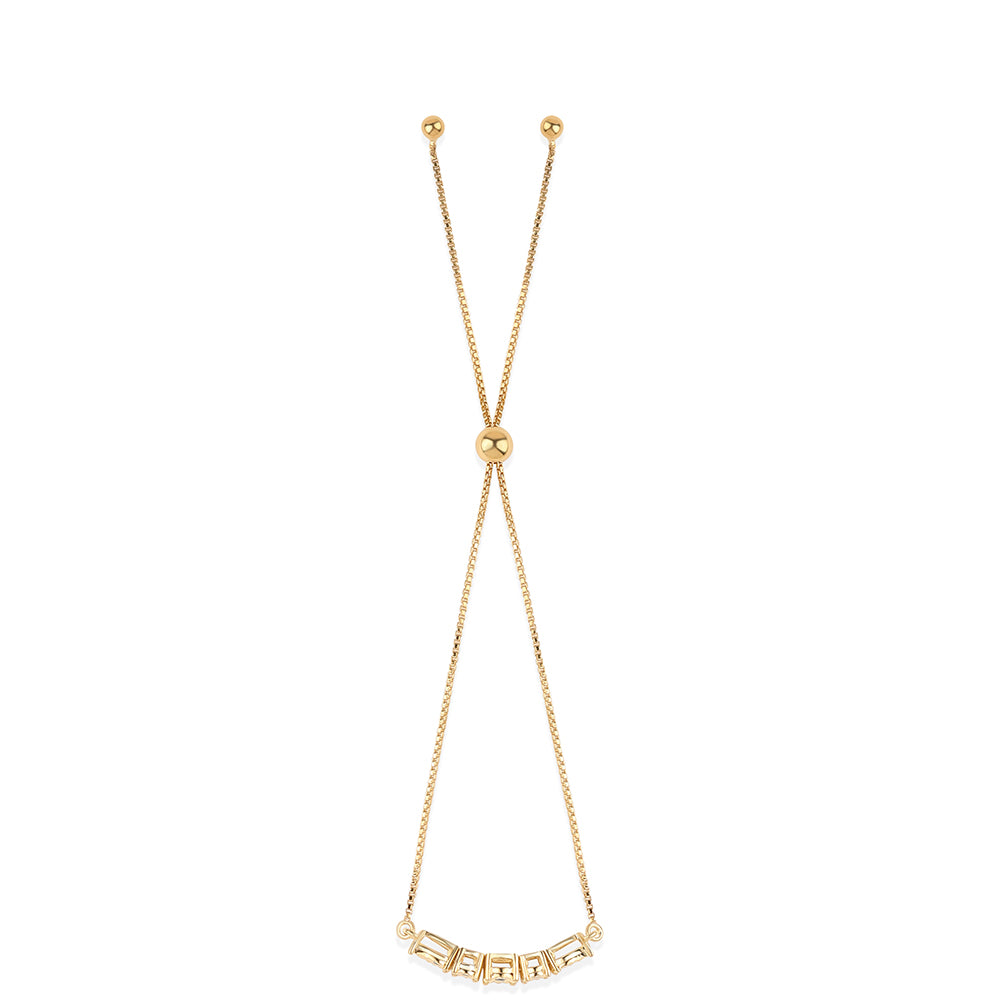 Pulsera de Plata Bañada en Oro con Diamante Azul