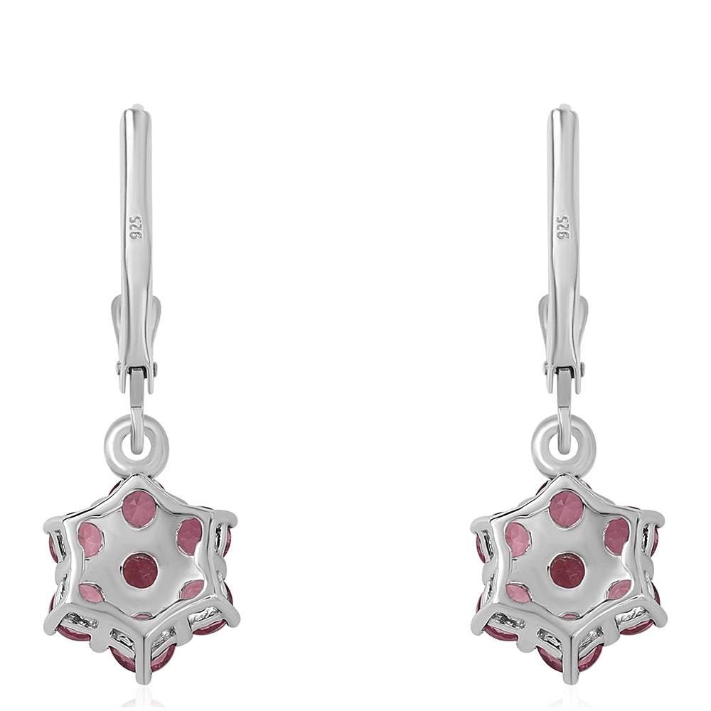 Pendientes de Plata con Rubelita de Cruzeiro