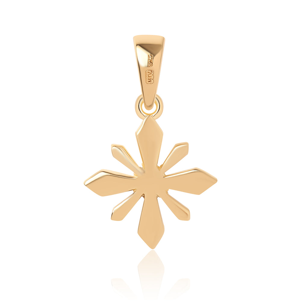 Colgante de Plata Bañada en Oro con Diamante Azul