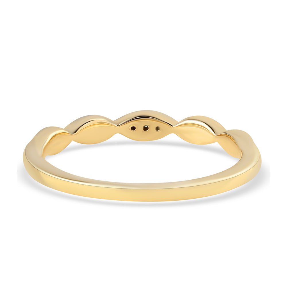 Anillo de Plata Bañada en Oro con Diamante Azul