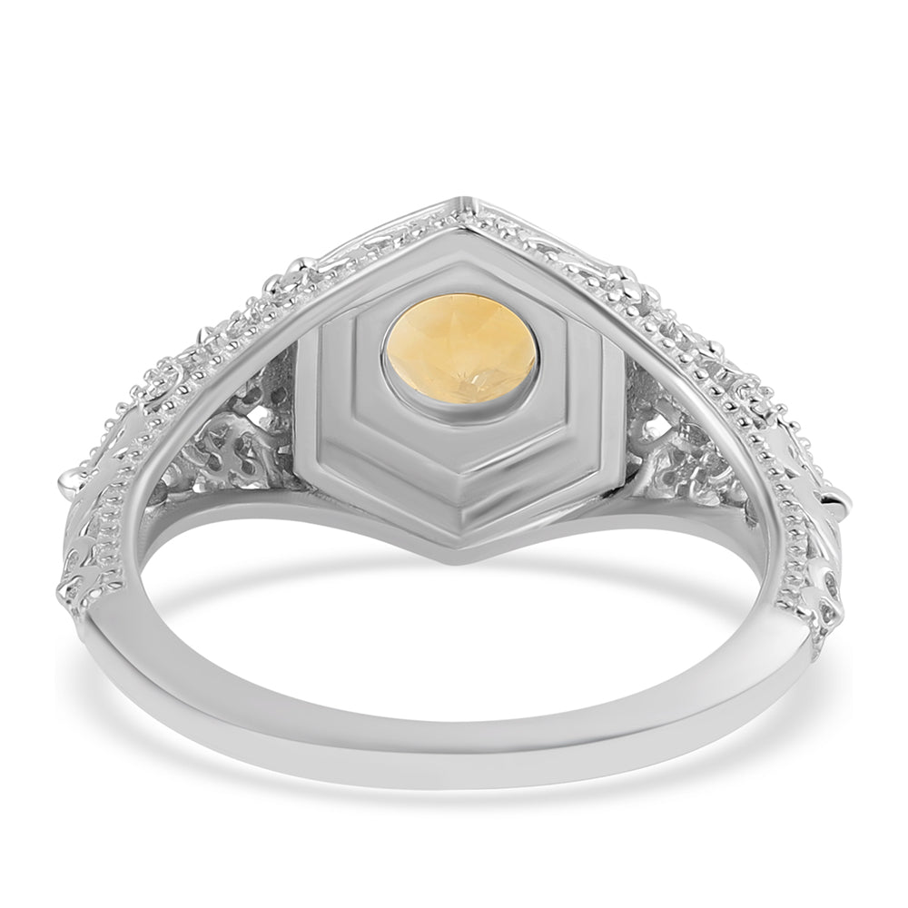 Anillo de Plata con Citrino