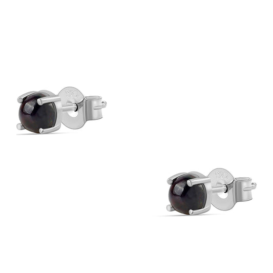 Pendientes de Plata con Ópalo negro medianoche Lega Dembi de Ëtiopía