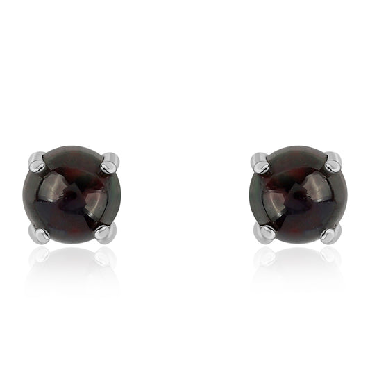 Pendientes de Plata con Ópalo negro medianoche Lega Dembi de Ëtiopía