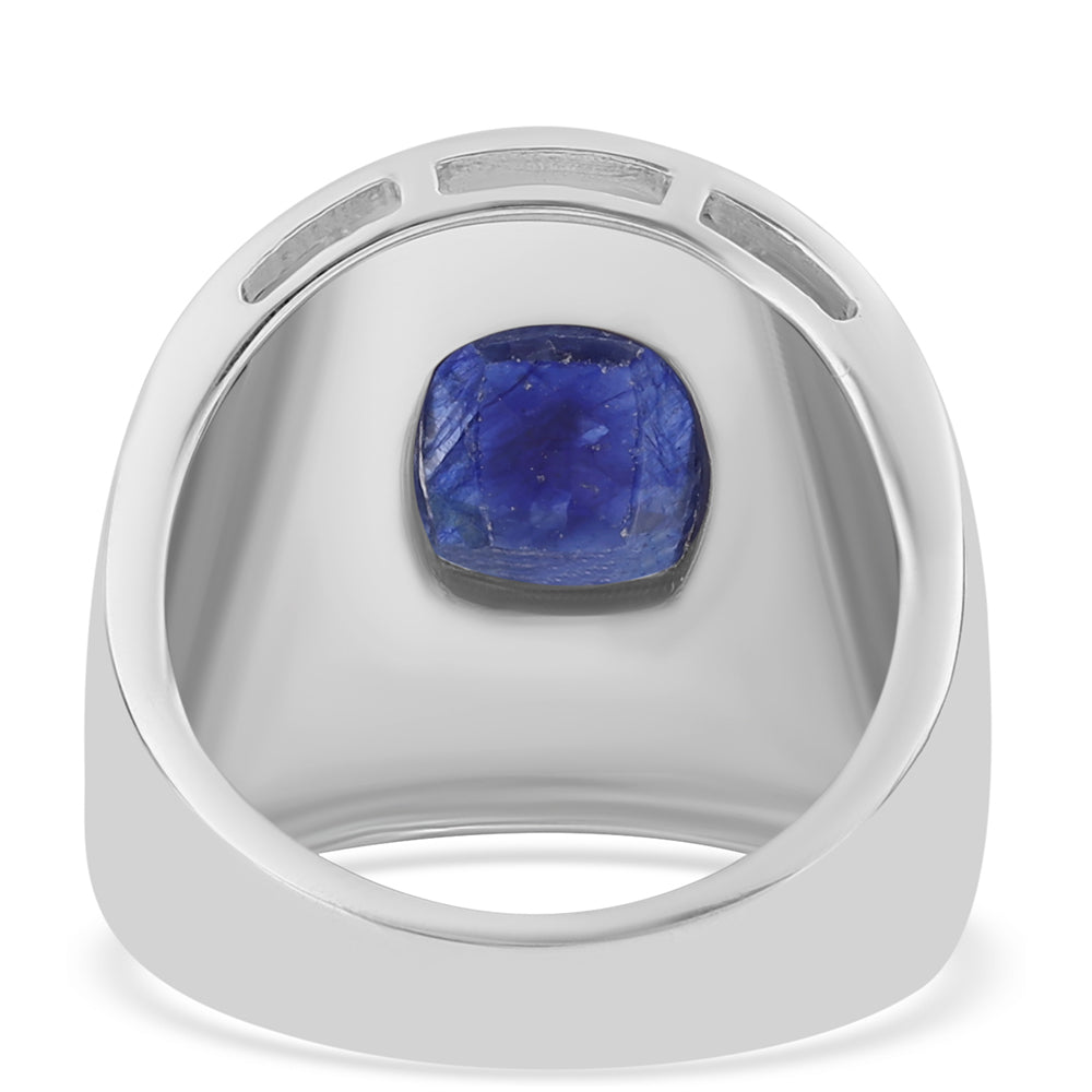 Anillo de Plata con Zafiro Azul Australiano