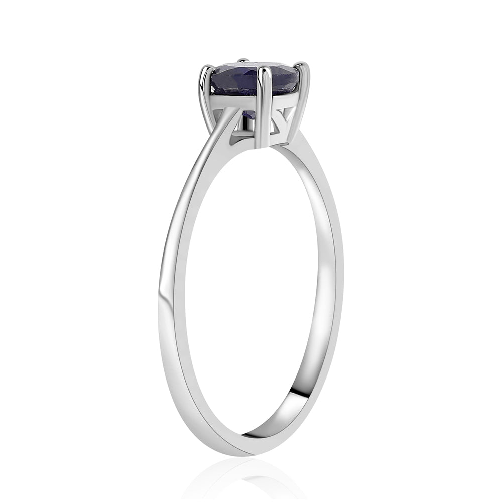 Anillo de Plata con Zafiro Azul Australiano