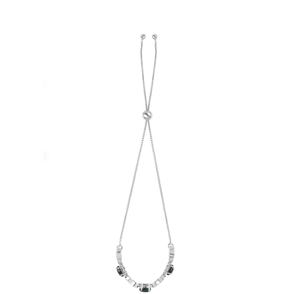 Pulsera de Plata con Ópalo negro medianoche Lega Dembi de Ëtiopía y Topacio Blanco