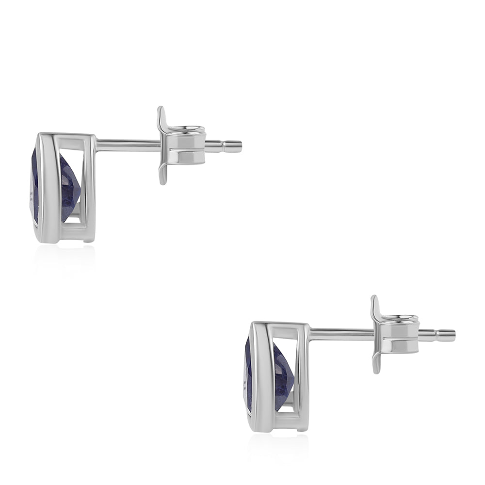 Pendientes de Plata con Zafiro Azul Australiano