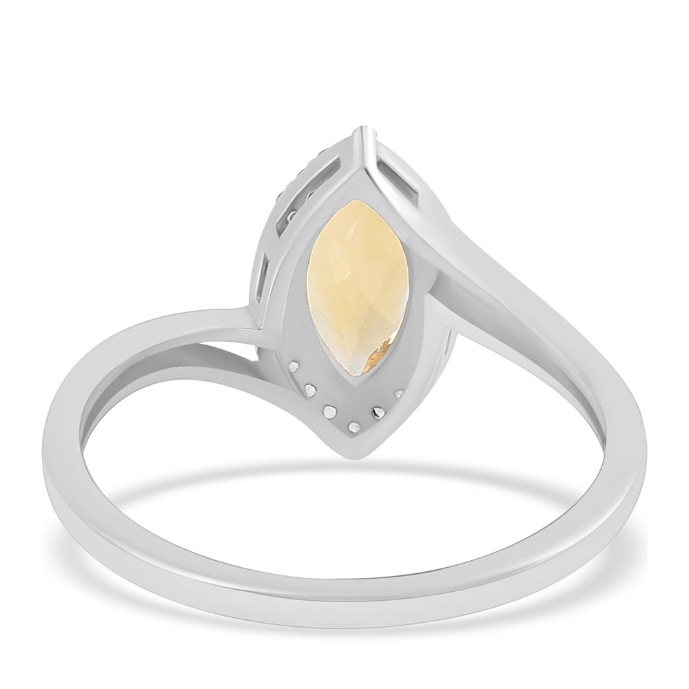 Anillo de Plata con Citrino y Topacio Blanco