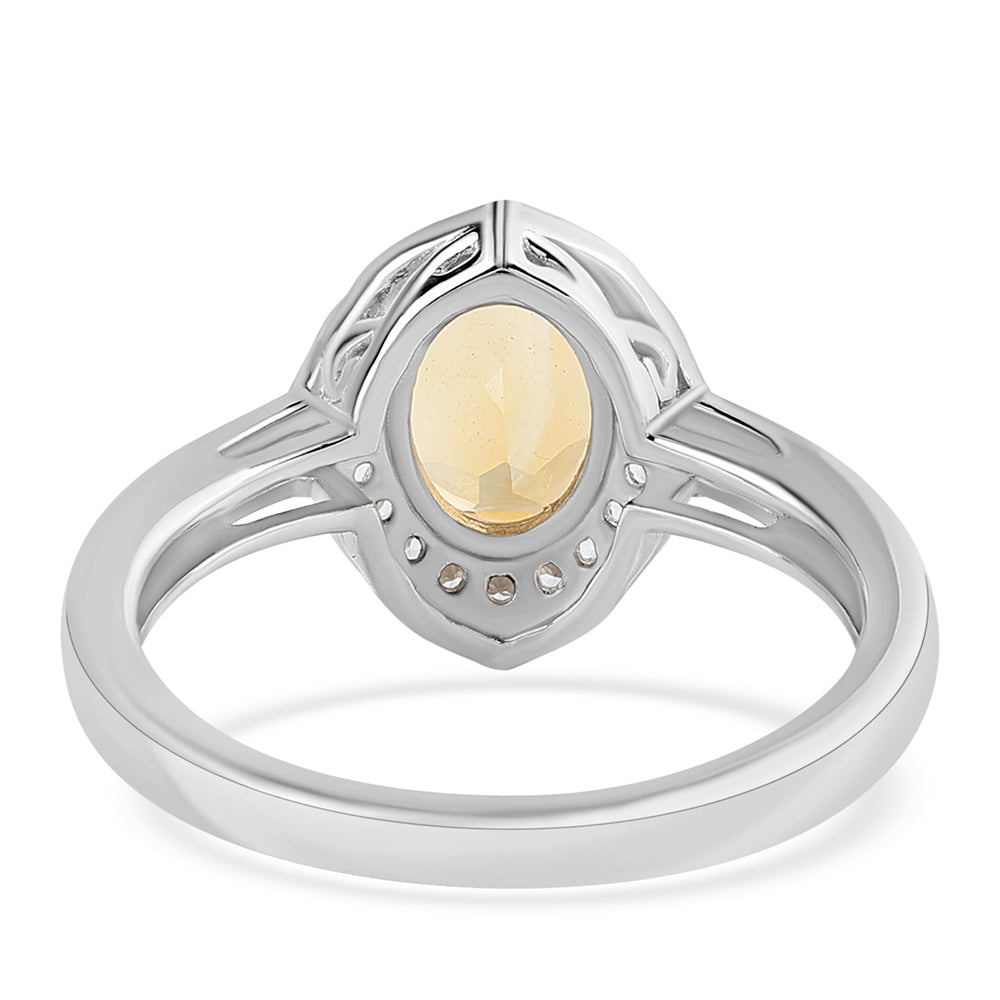 Anillo de Plata con Citrino y Topacio Blanco