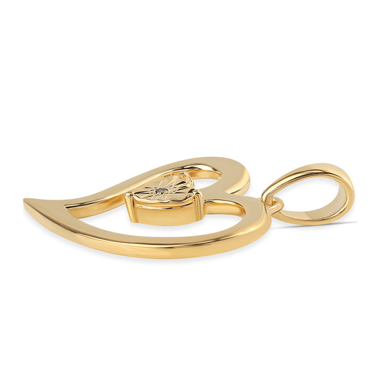 Colgante de Plata Bañada en Oro con Diamante Verde