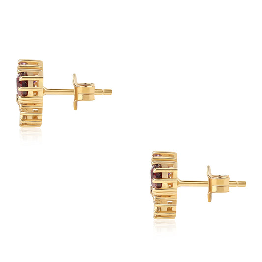 Pendientes de Plata Bañada en Oro con Amatista de Africa y Citrino