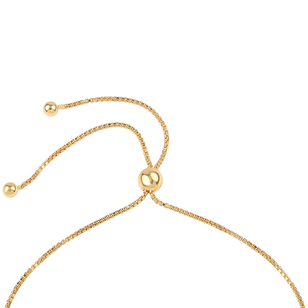 Pulsera de Plata Bañada en Oro con Lolita y Topacio Blanco