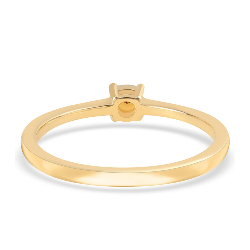 Anillo de Plata Bañada en Oro con Diamante Rojo