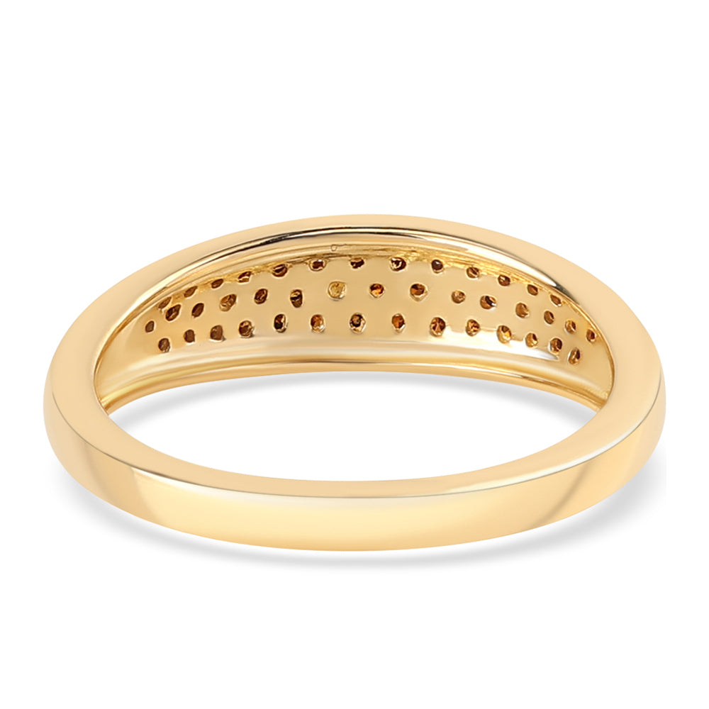 Anillo de Plata Bañada en Oro con Diamante Rojo