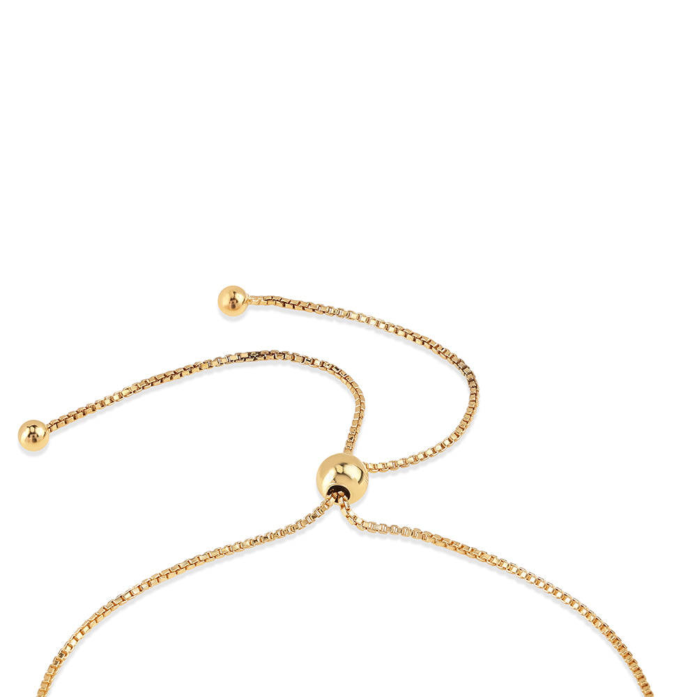 Pulsera de Plata Bañada en Oro con Diamante Rojo y Diamante blanco