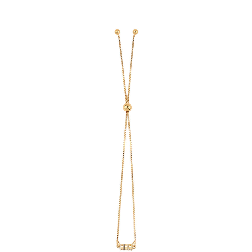 Pulsera de Plata Bañada en Oro con Diamante Rojo y Diamante blanco