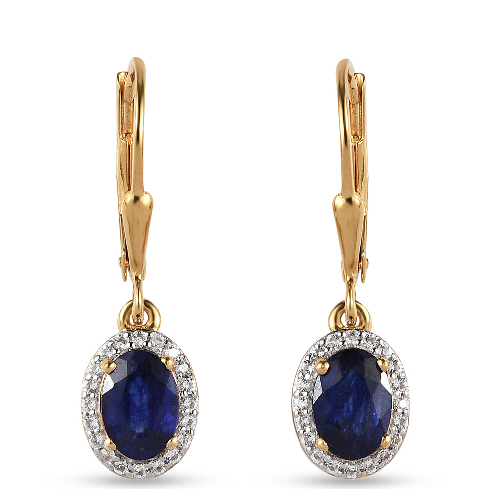 Conjunto de Plata Bañada en Oro con Rubí de Tailandia y Esmeralda de Brasil ( Pendientes )