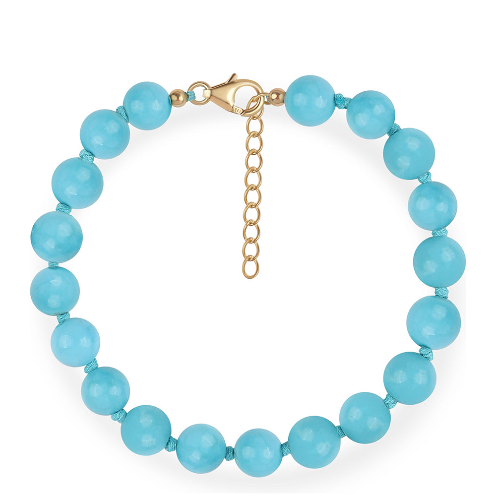 Conjunto de Plata Bañada en Oro con Turquesa Bella Durmiente ( Collar +Pulsera )