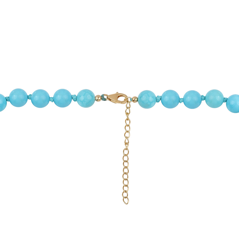 Conjunto de Plata Bañada en Oro con Turquesa Bella Durmiente ( Collar +Pulsera )