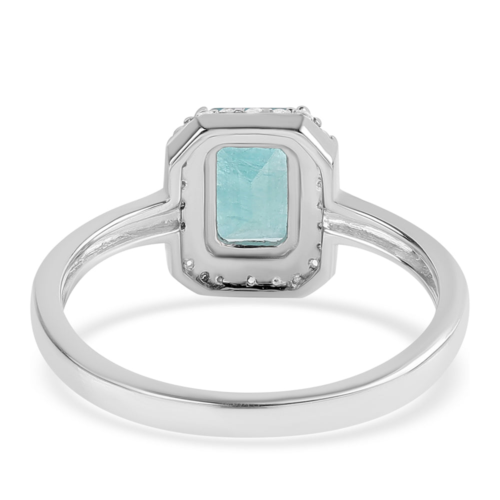 Anillo de Plata con Grandidierita y Topacio Blanco