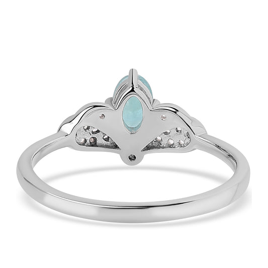 Anillo de Plata con Grandidierita y Topacio Blanco