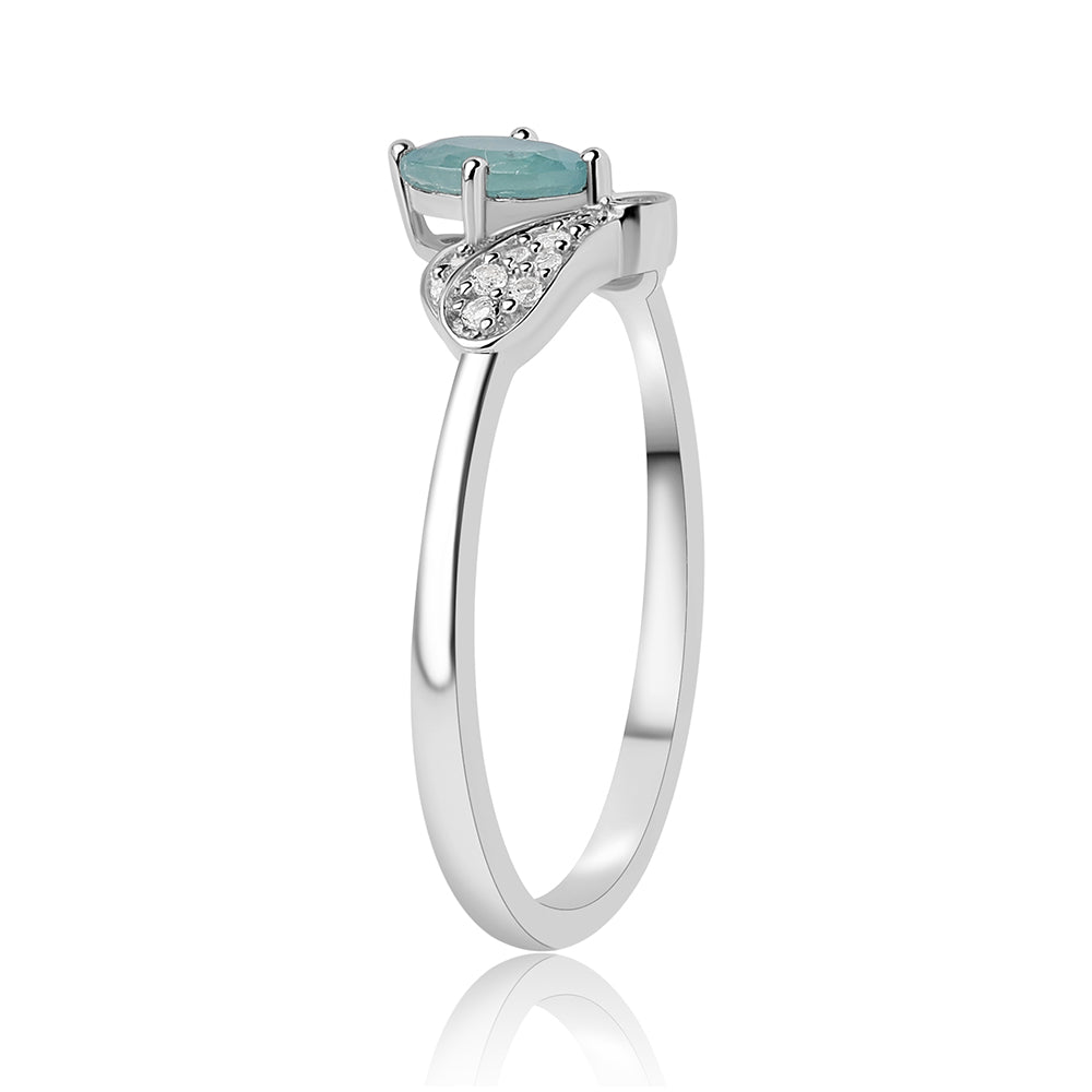 Anillo de Plata con Grandidierita y Topacio Blanco