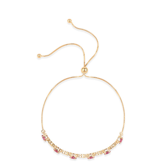 Pulsera de Plata Bañada en Oro con Rubí de Mozambique