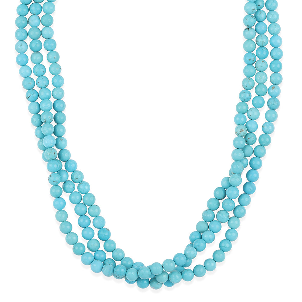 Collar de Plata Bañada en Oro con Turquesa Bella Durmiente