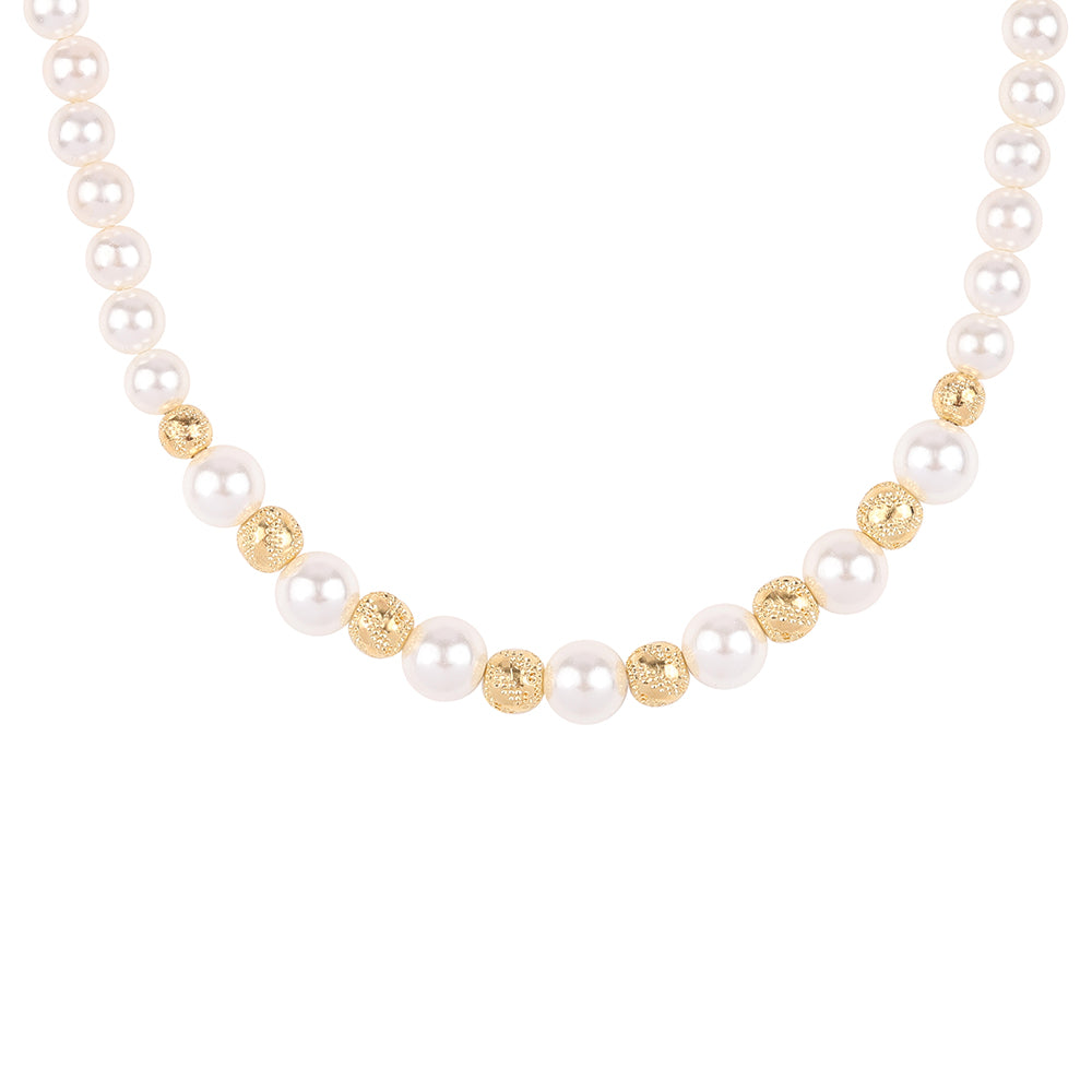 Collar de Plata Bañada en Oro con Perla blanca de agua dulce