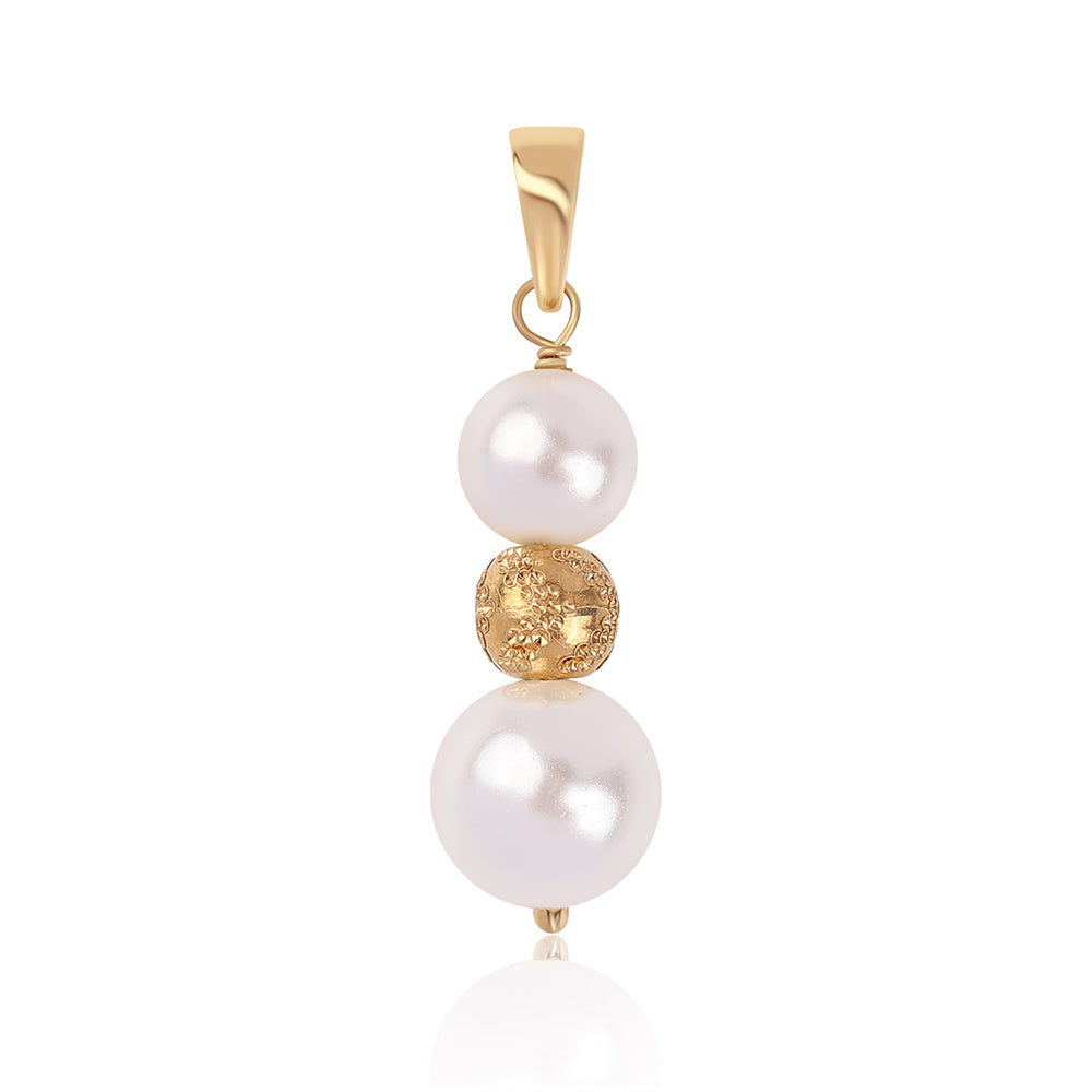 Colgante de Plata Bañada en Oro con Perla blanca de agua dulce