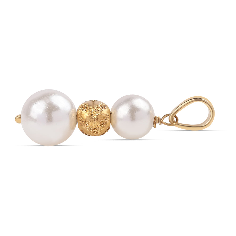 Colgante de Plata Bañada en Oro con Perla blanca de agua dulce