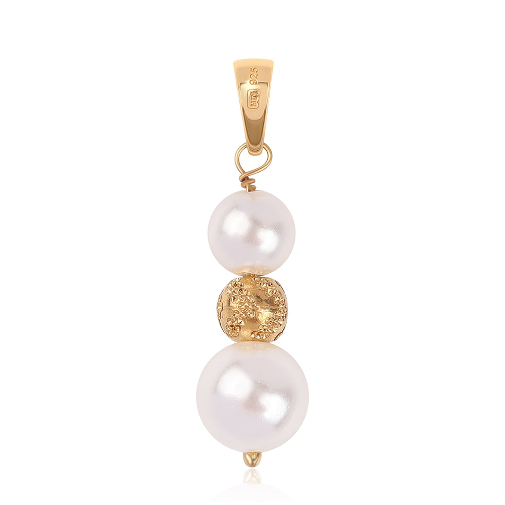 Colgante de Plata Bañada en Oro con Perla blanca de agua dulce