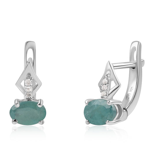 Pendientes de Plata con Grandidierita y Topacio Blanco