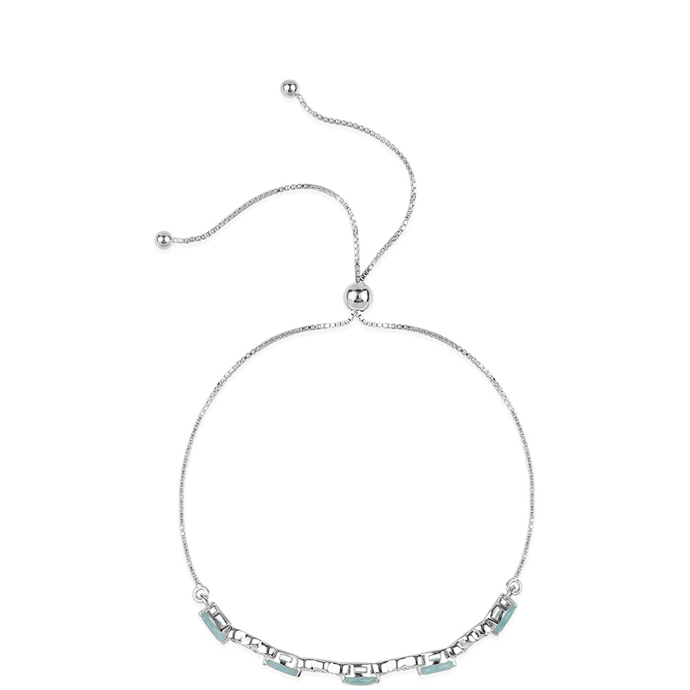Pulsera de Plata con Grandidierita y Topacio Blanco