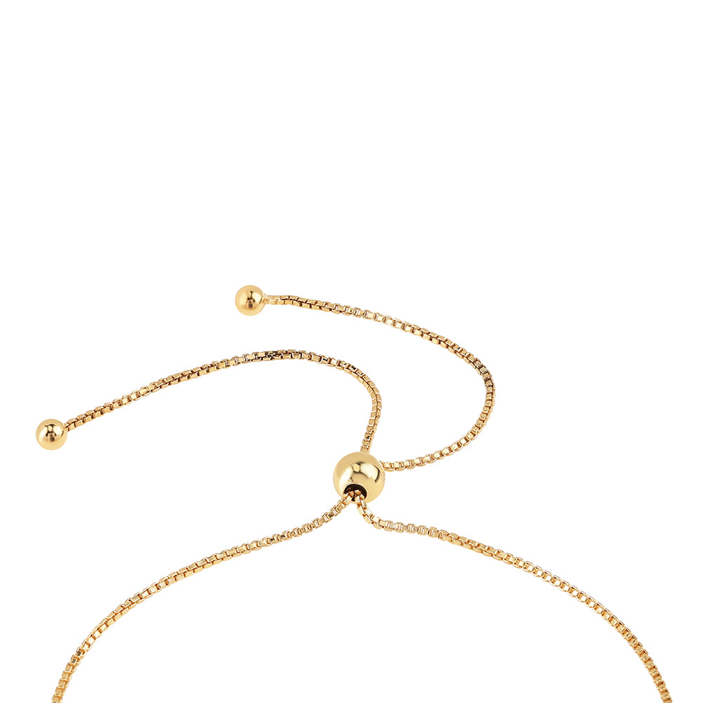 Pulsera de Plata Bañada en Oro con Diamante Azul y Diamante blanco