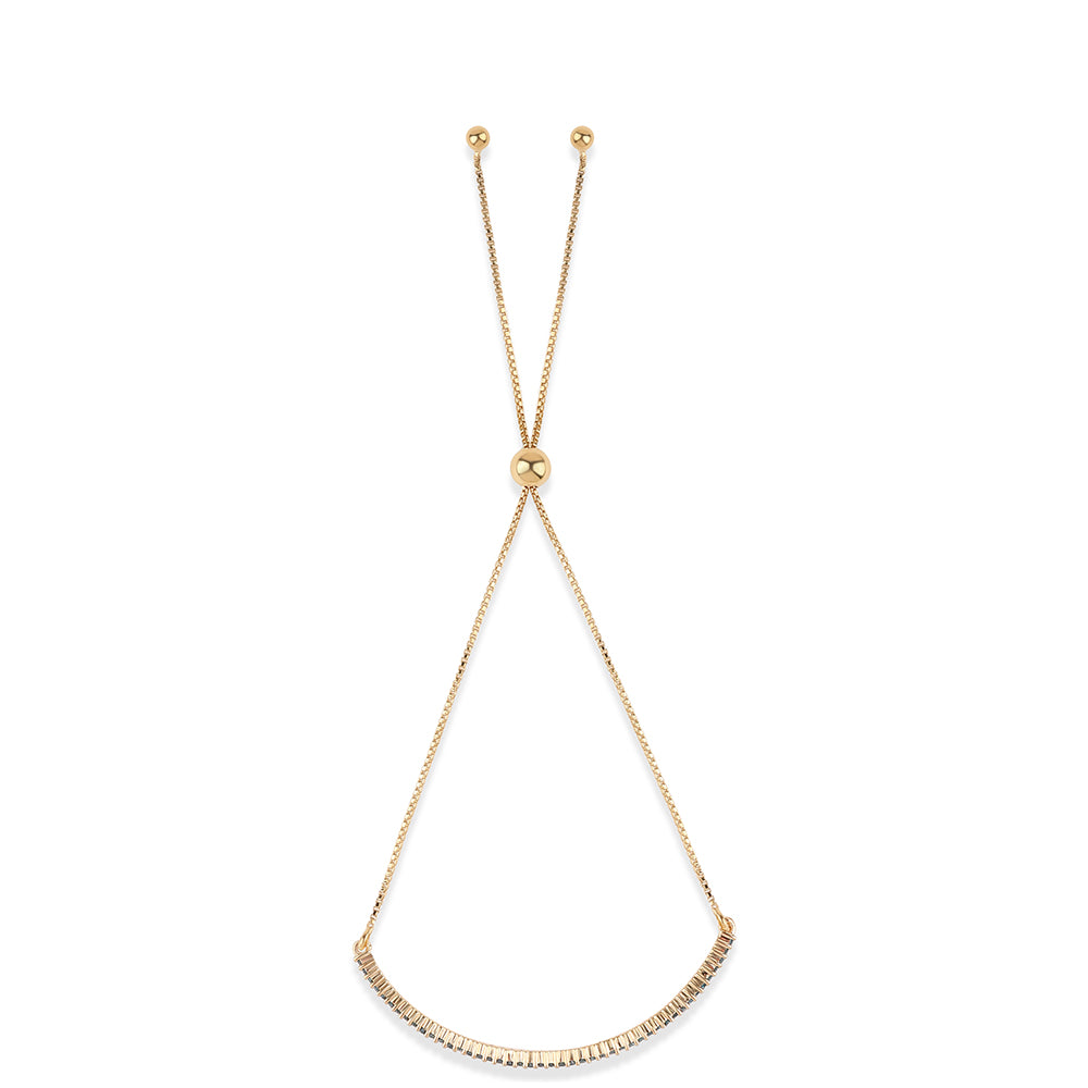 Pulsera de Plata Bañada en Oro con Diamante Azul