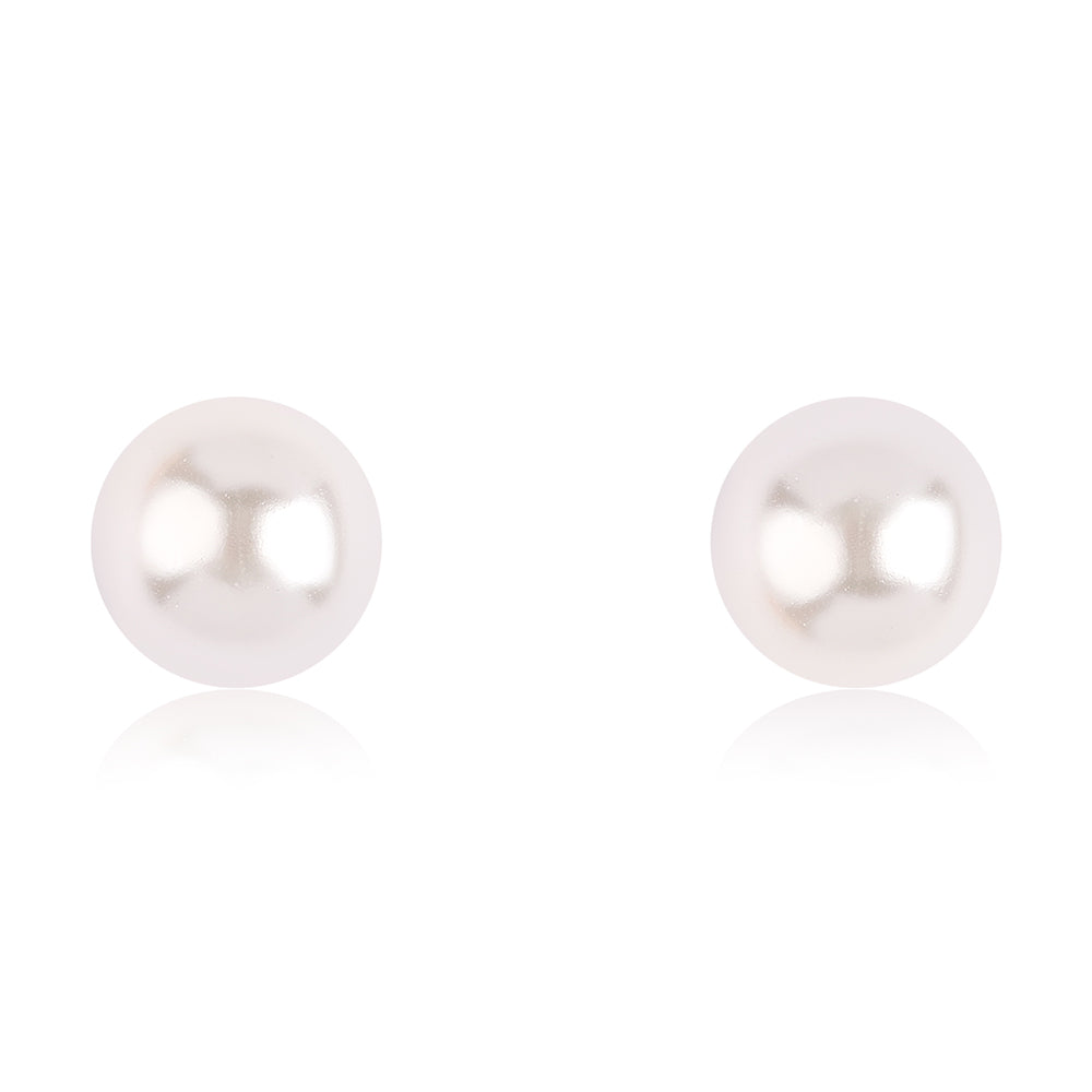 Conjunto de Plata Bañada en Oro con Perla blanca de agua dulce ( Collar +Pendientes +Pulsera )