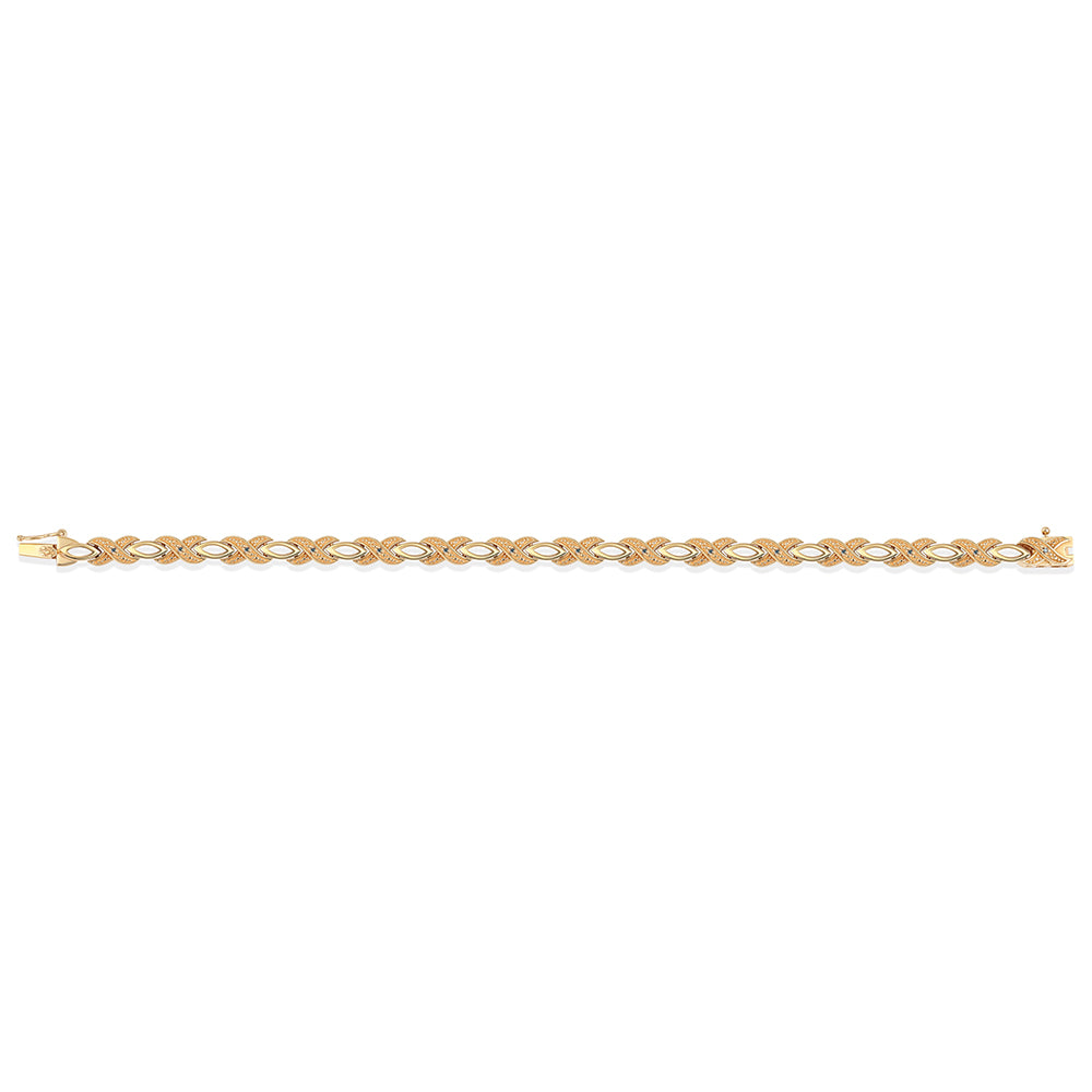 Pulsera de Plata Bañada en Oro con Diamante Azul