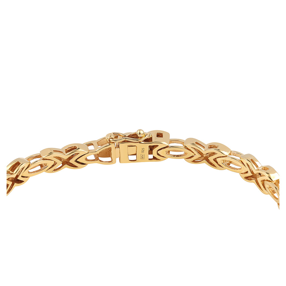 Pulsera de Plata Bañada en Oro con Diamante Azul