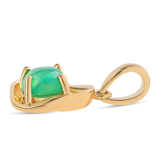 Colgante de Plata Bañada en Oro con Ópalo Verde Etíope de Lega Dembi