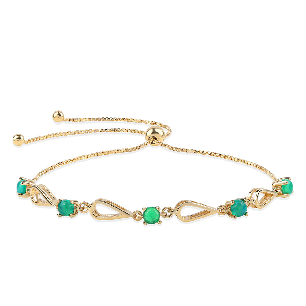Pulsera de Plata Bañada en Oro con Ópalo Verde Etíope de Lega Dembi