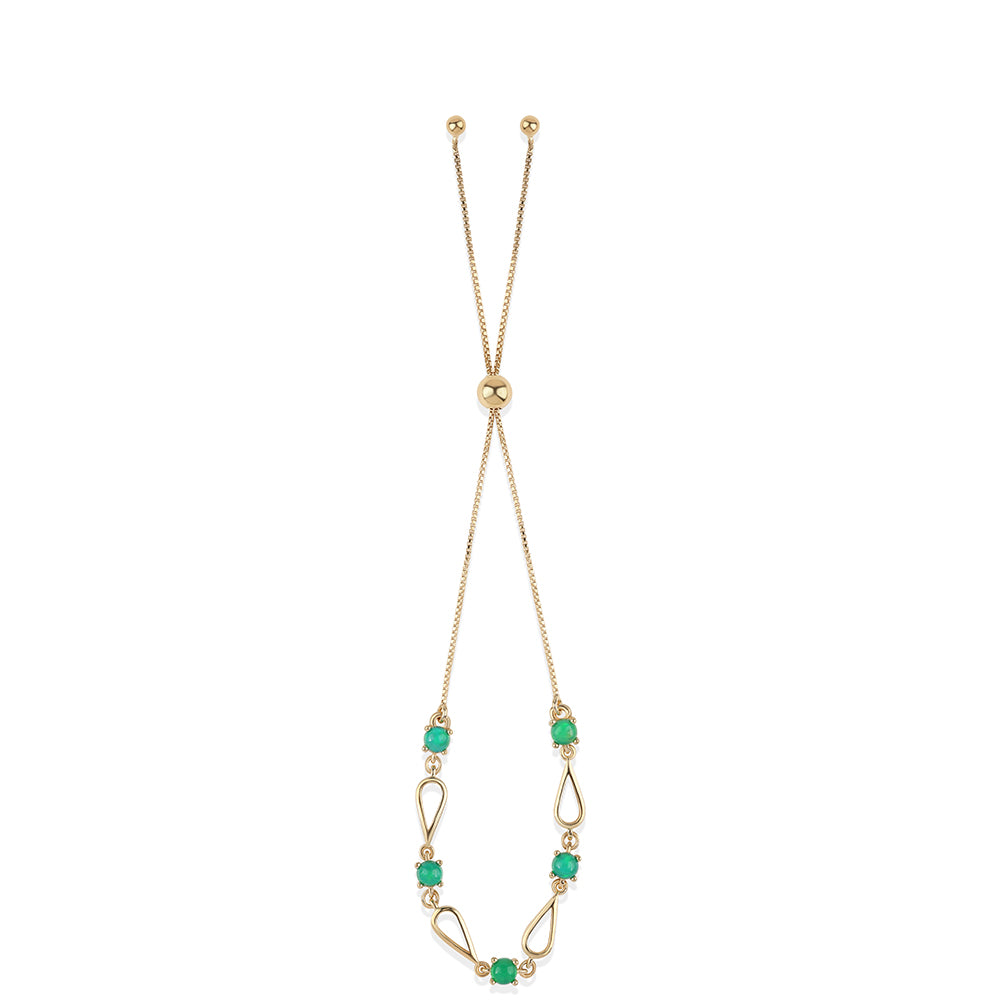 Pulsera de Plata Bañada en Oro con Ópalo Verde Etíope de Lega Dembi