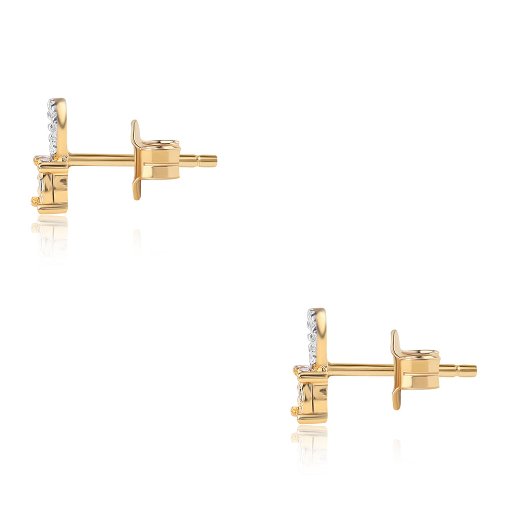 Conjunto de Plata Bañada en Oro con Diamante Azul ( Pendientes +Anillo +Colgante )