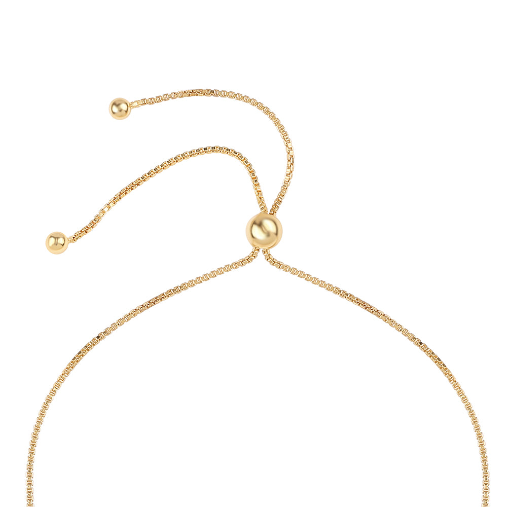 Pulsera de Plata Bañada en Oro con Diamante Azul