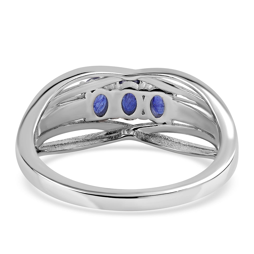 Anillo de Plata con Zafiro Azul Australiano