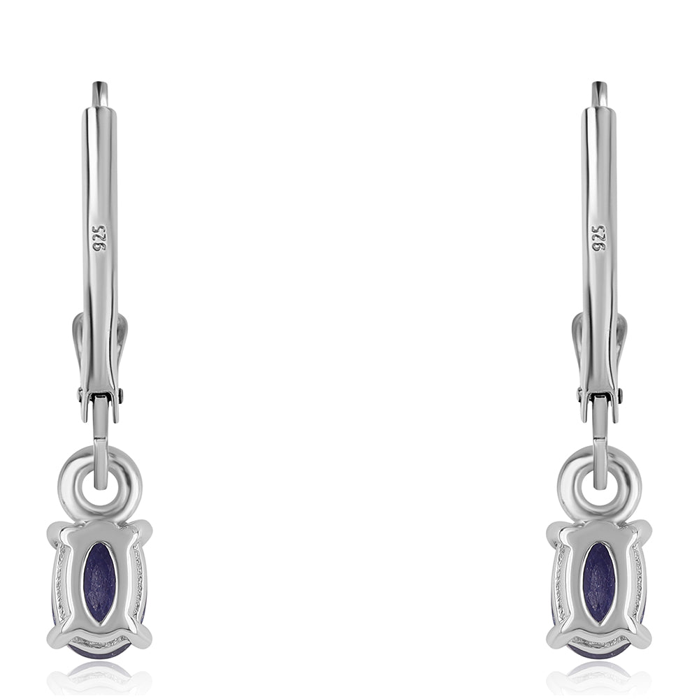 Pendientes de Plata con Zafiro Azul Australiano